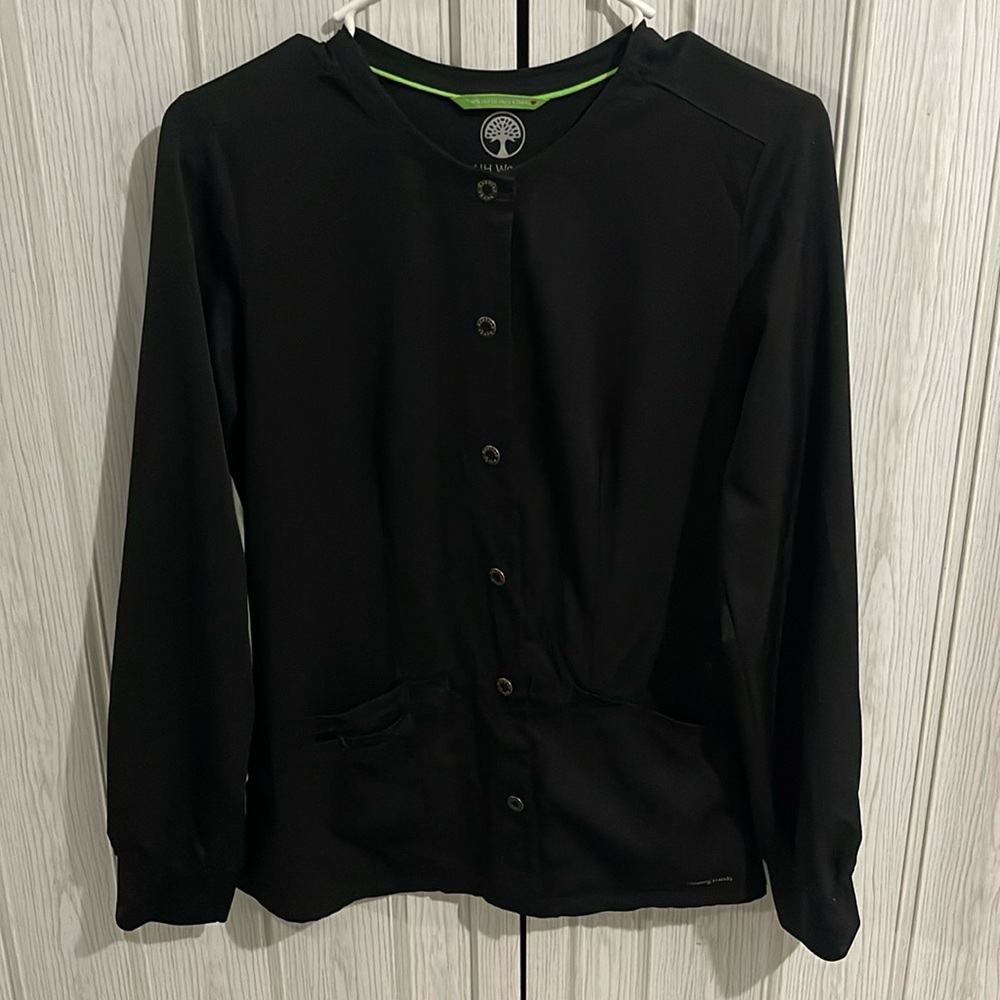 Black scrub lab coat